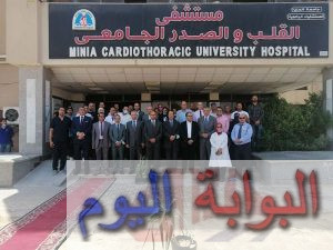 بالصور..رئيس جامعة المنيا يفتتح أعمال تطوير مستشفى القلب والصدر الجامعي