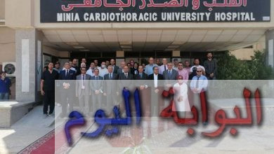 بالصور..رئيس جامعة المنيا يفتتح أعمال تطوير مستشفى القلب والصدر الجامعي