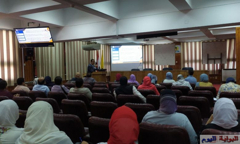  ورشة عمل تدريبية لكيفية إعداد بنوك الأسئلة لتحقيق التطوير المستمربجامعة المنيا