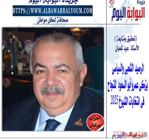 الرصيد الشعبى والسياسى يزكى عمرو أبو السعود للنجاح فى انتخابات الشيوخ ٢٠٢٥