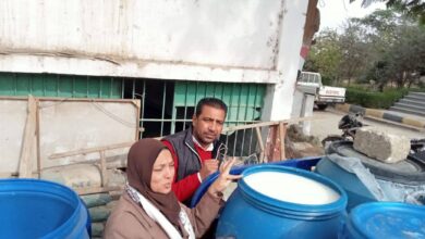 رئاسة مركز مطاى . . ضبط البان غير صالحة للأستهلاك الادمى وتحرير 16 محضر متنوع