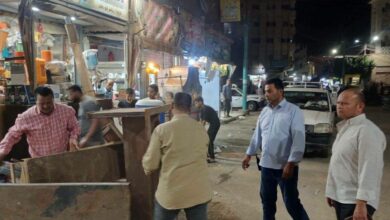 حملات مكثفة لرفع الإشغالات والتعديات بمراكز المنيا